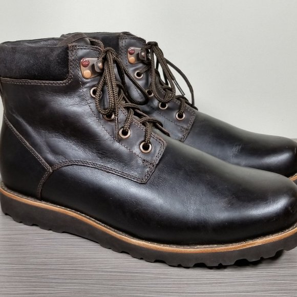 UGG Seton Waterproof Ankle Boot, Brown Leather, Mens Size 9 M / 42 - Picture 2 of 13